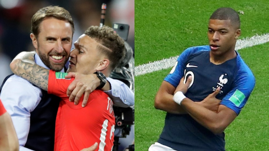 Composite of Gareth Southgate and Kylian Mbappe