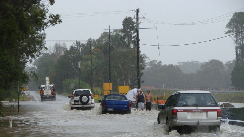 Drivers persist despite road closures on the Nambour Connection Road on the Sunshine Coast.
