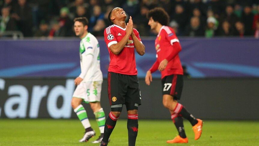 Anthony Martial looks to the heavens