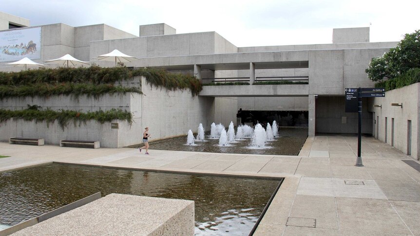 Fountains at the Queensland Art Gallery (QAG), which was designed by architect Robin Gibson.