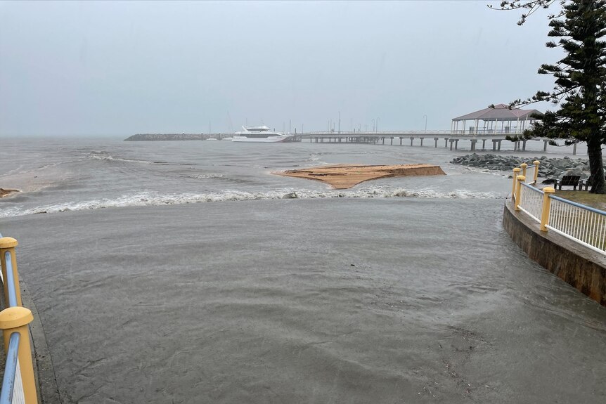 Redcliffe foreshore during storms