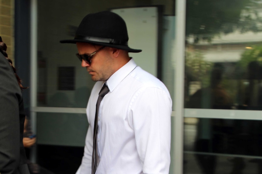 Corey Douglas James leaves the Fremantle Court after pleading guilty to the ill-treatment of an animal.