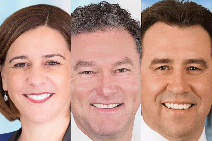 Deb Frecklington, John-Paul Langbroek, and Mark Robinson, all smiling