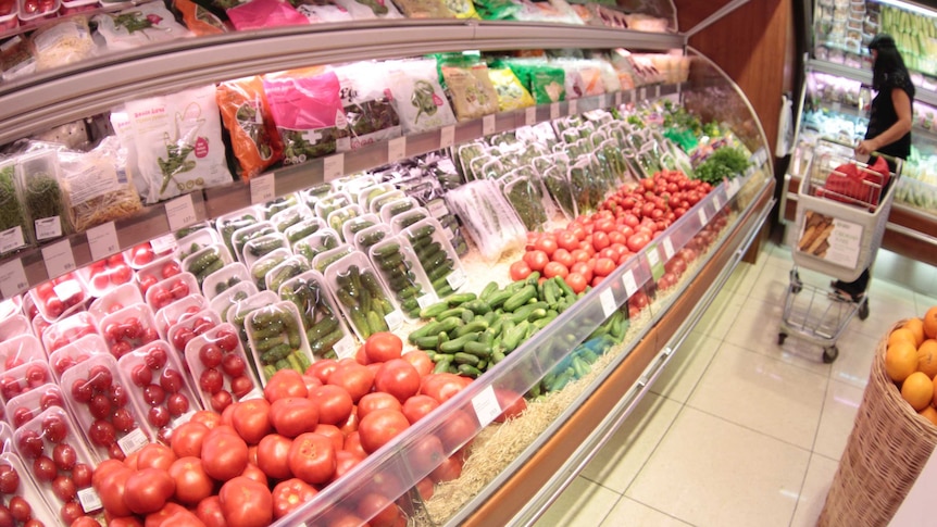 Vegetables on supermarket in Moscow