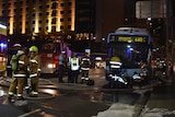 A bus's engine caught fire in Sydney CBD