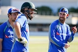 Glenn Maxwell chats with teammates at Australia A training.