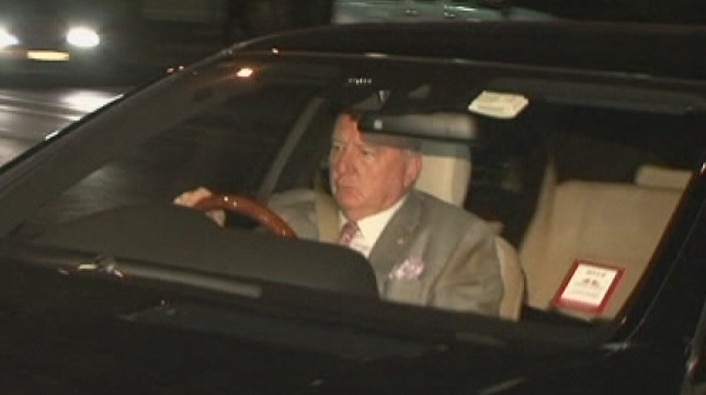 Alan Jones drives his Mercedes-Benz