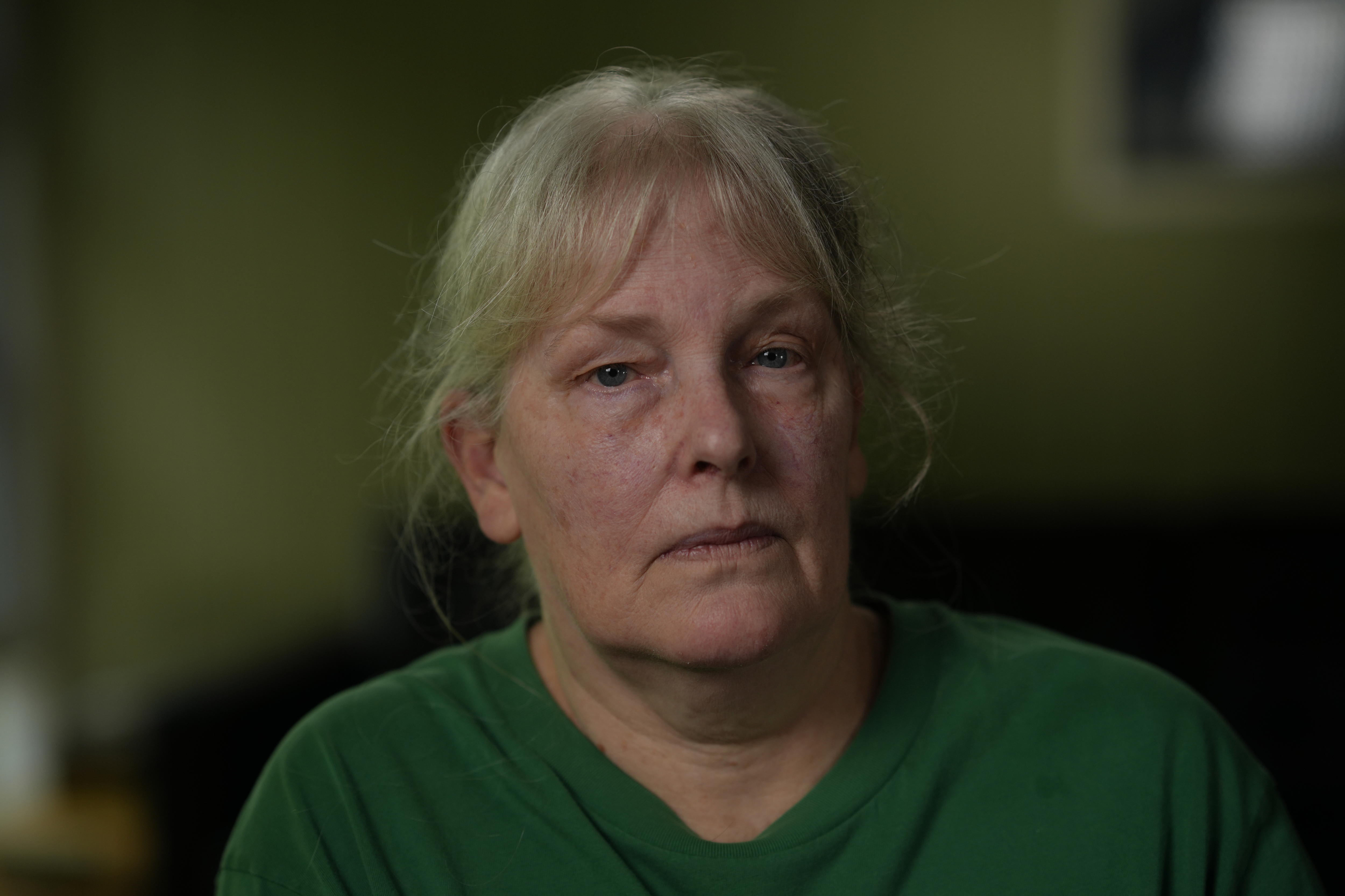 A woman wearing a t-shirt.