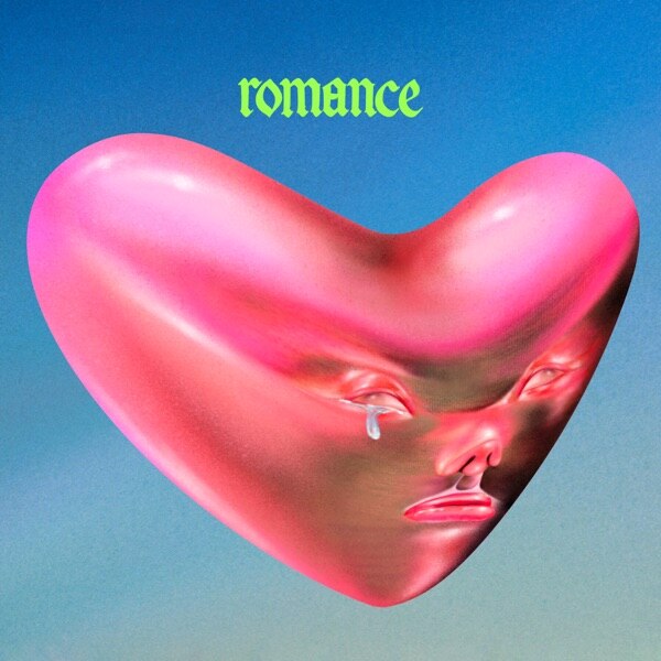 An image of a heart shedding a tear on cover of Fontaines DC album Romance