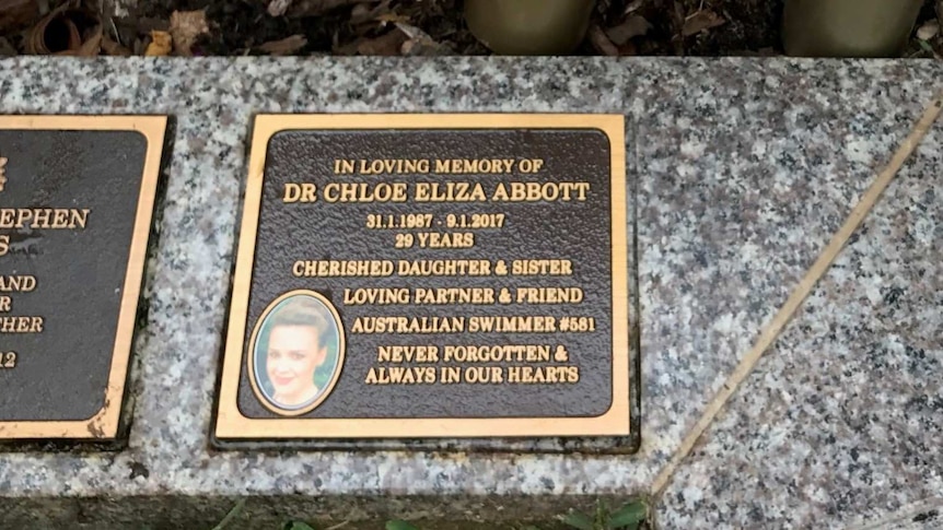 Memorial plaque for Chloe Abbott