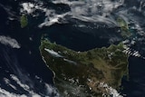 Satellite image of smoke over Tasmania's north-west