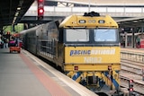 Overland train service at Melbourne station