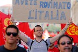 Protesters rally against austerty in Rome