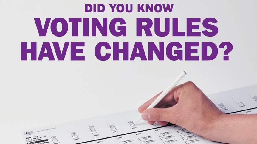 AEC advertisement on Senate voting changes