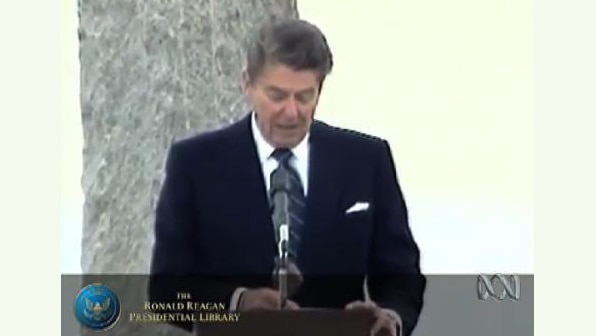 Ronald Reagan at podium
