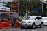 Queensland police at the border checkpoint in Coolangatta