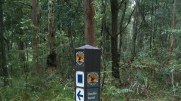 New signage for a mountain bike trail in Glenrock State Conservation Area, near Newcastle.