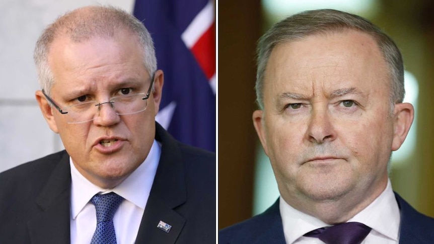 Side by side photos of Anthony Albanese and Scott Morrison