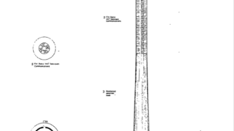 Blueprint of redevelopment plans for the Mt Wellington Transmission tower from 1993.