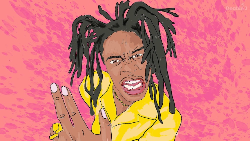 An illustration of American hip hop artist Busta Rhymes