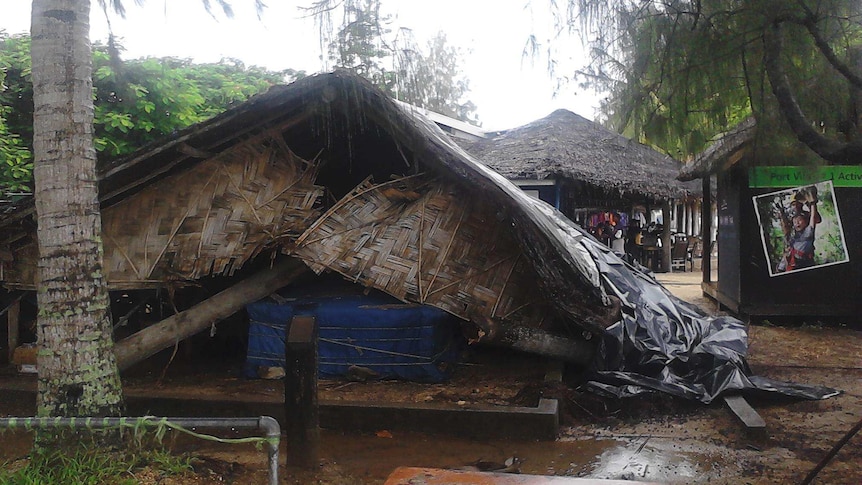 Port Vila's market house collapsed during Cylcone Lusi