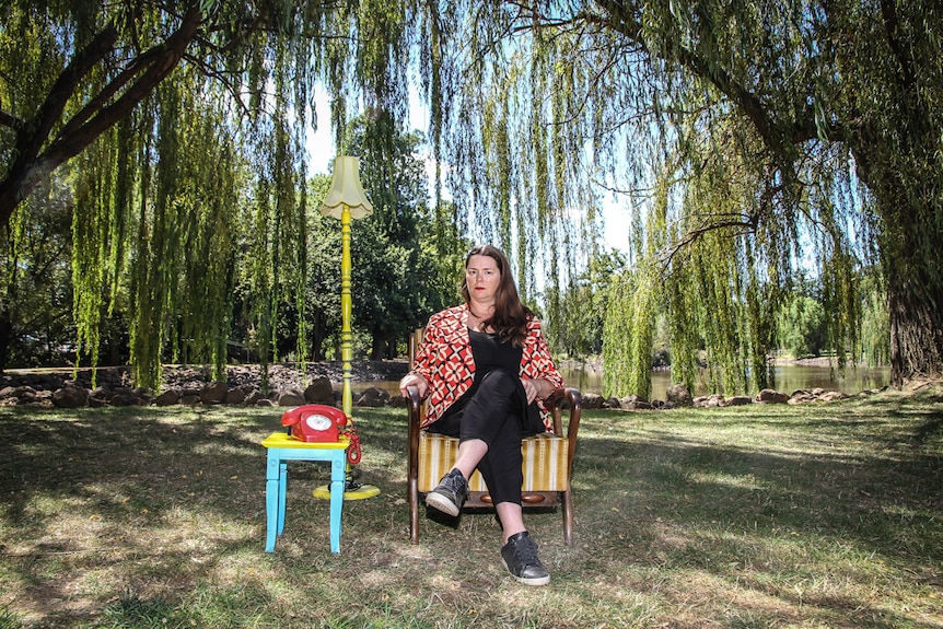 Director Rebecca H Russell at the Castlemaine Botanical Gardens where Under a Willow will be performed.