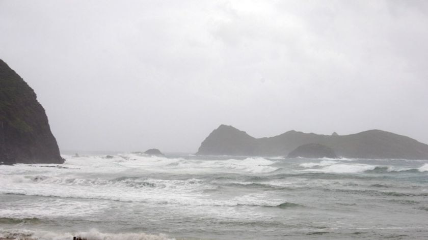 Big seas off Ned's Beach on Lord Howe Island after storms on April 20, 2009.