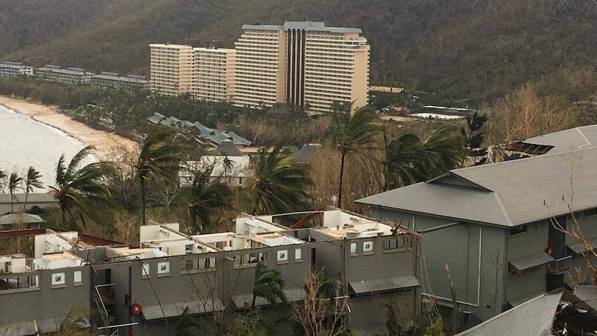 Roofs ripped off buildings in Hamilton Island.