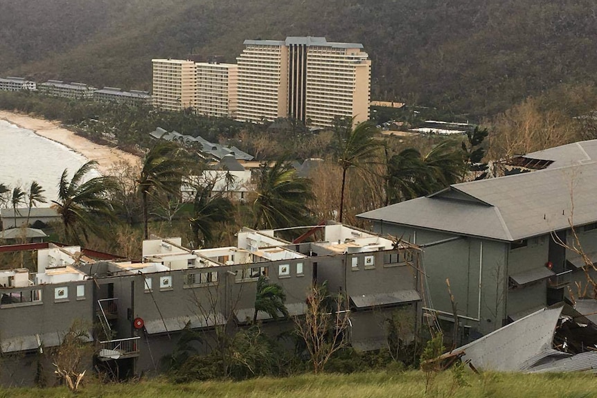 Roofs ripped off buildings in Hamilton Island.