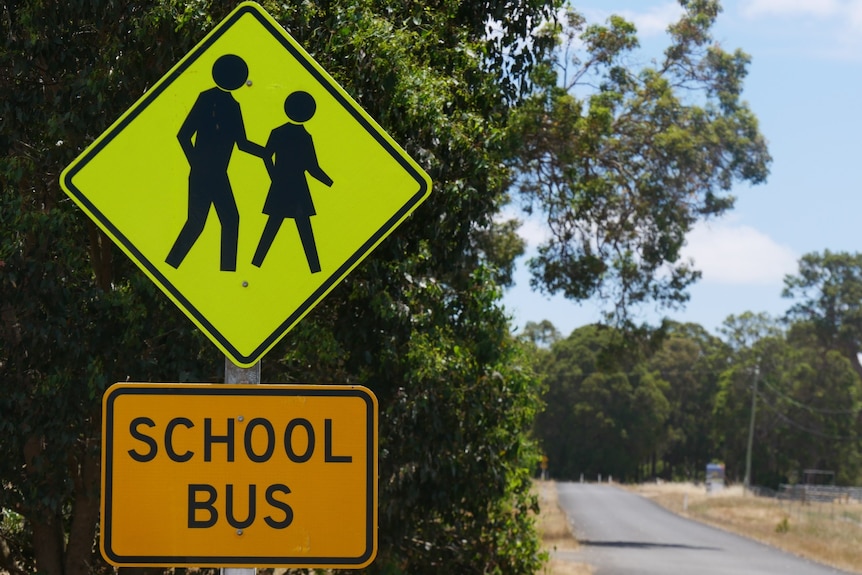 A school bus sign 