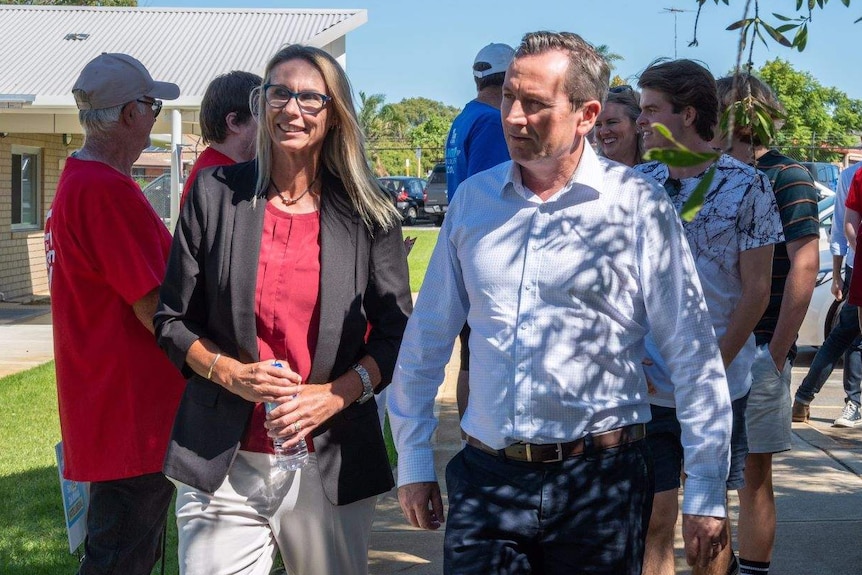 Premier Mark McGowan with Dawesville Labor candidate and local paramedic Lisa Munday.