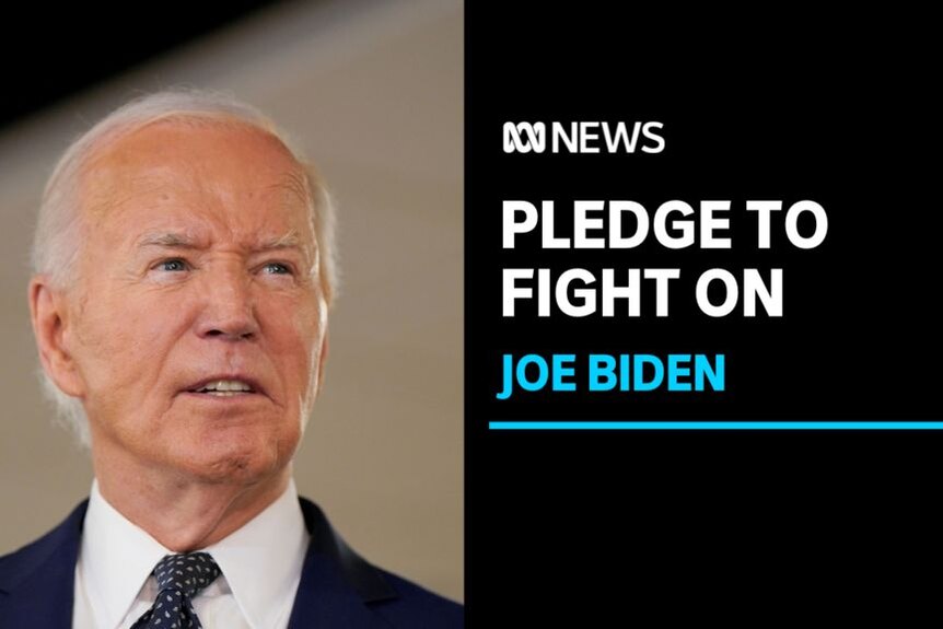 Pledge to Fight On, Joe Biden: Joe Biden looks off-camera with a determined expression.