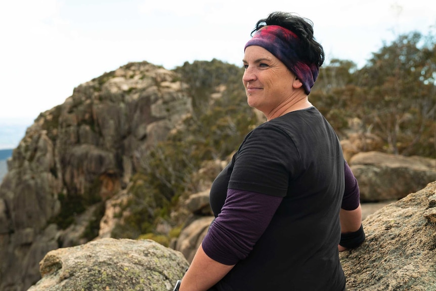 Keen hiker Monika Herbert takes in the view