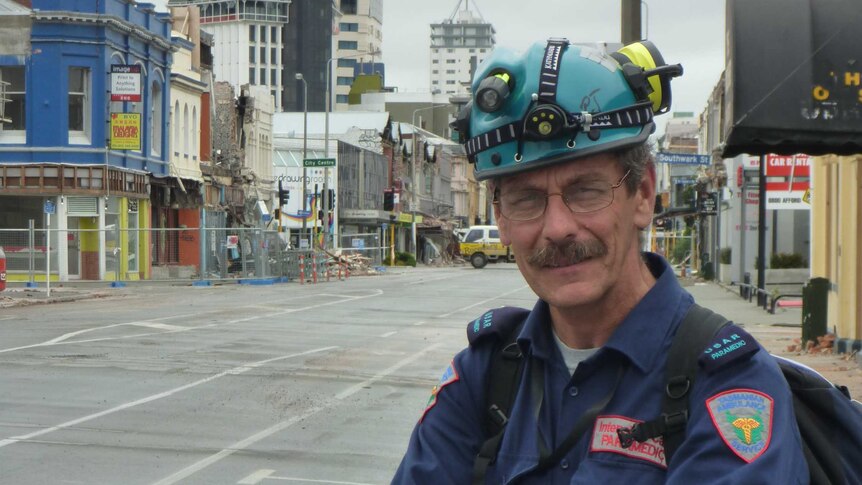 Paramedic Peter James in Christchurch after the 2011 earthquake