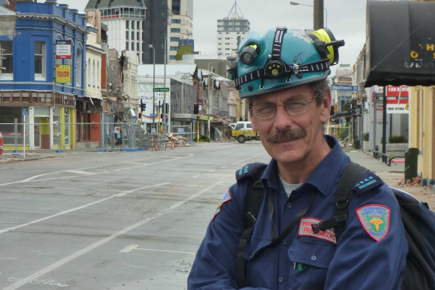 Paramedic Peter James in Christchurch after the 2011 earthquake