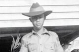 A black and white photo of Darryl Low Choy in his cadet uniform in Queensland