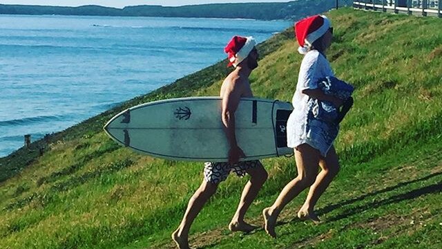 Surfing Santas