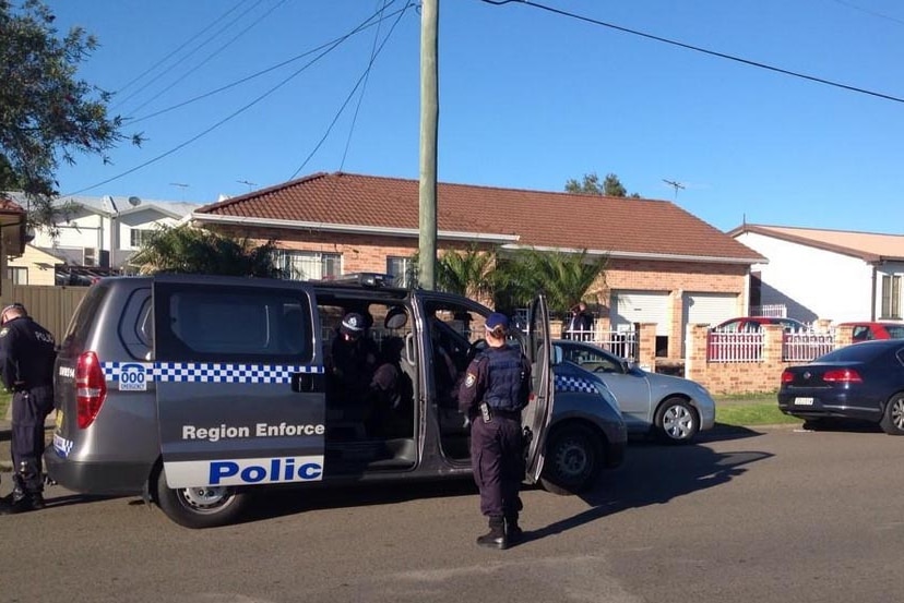 Police outside a house