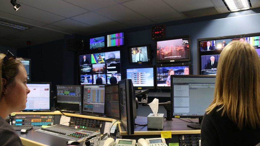 Inside the control room at ABC News Canberra
