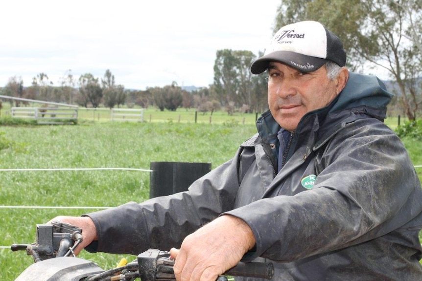 Farmer, Tony Ferraro, has been complaining for years that dust blows onto his property from the residue area at Wagerup.