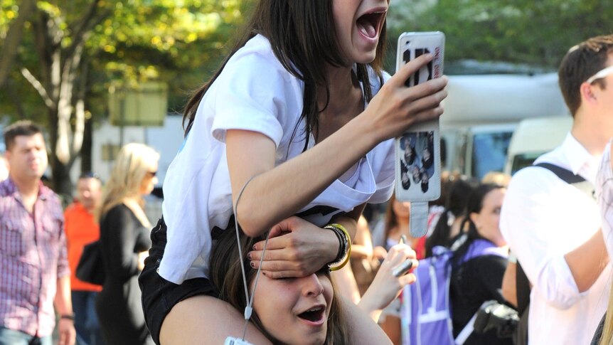 Hysterical fans of One Direction at the Logies.