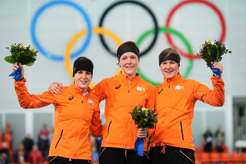 Dutch fill podium of women's 1500m speed skating