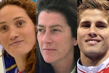(L to R) French sports stars Camille Muffat, Florence Arthaud, Alexis Vastine.
