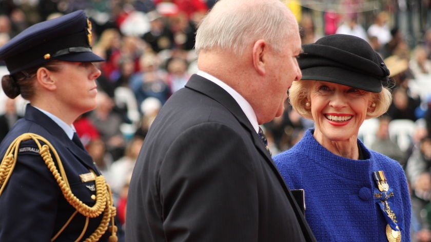 Governor-General Quentin Bryce speaks to former ADF chief General Peter Cosgrove