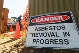 asbestos removal sign