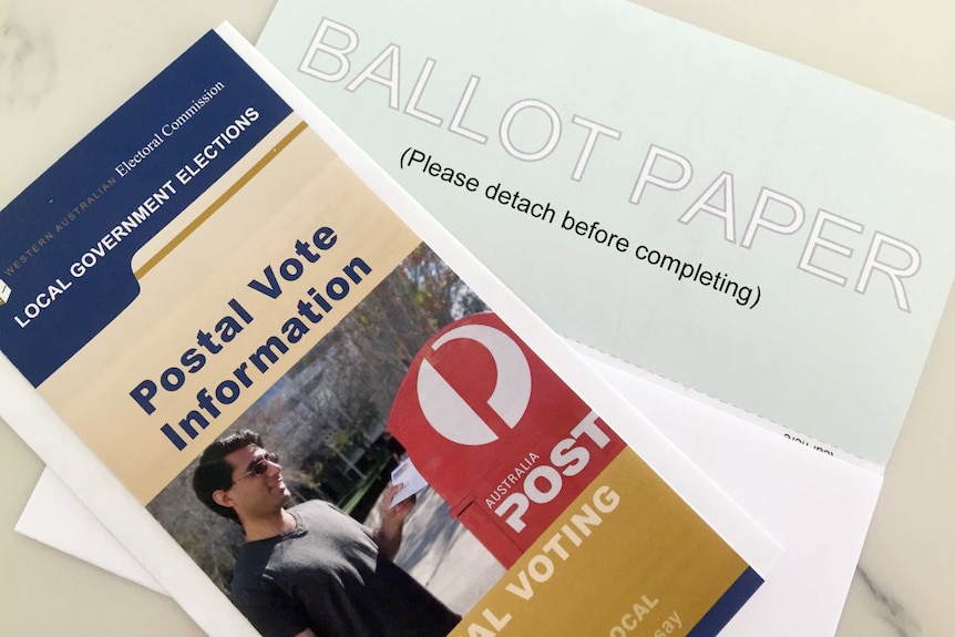 A WA local government election ballot paper and information pamphlet.