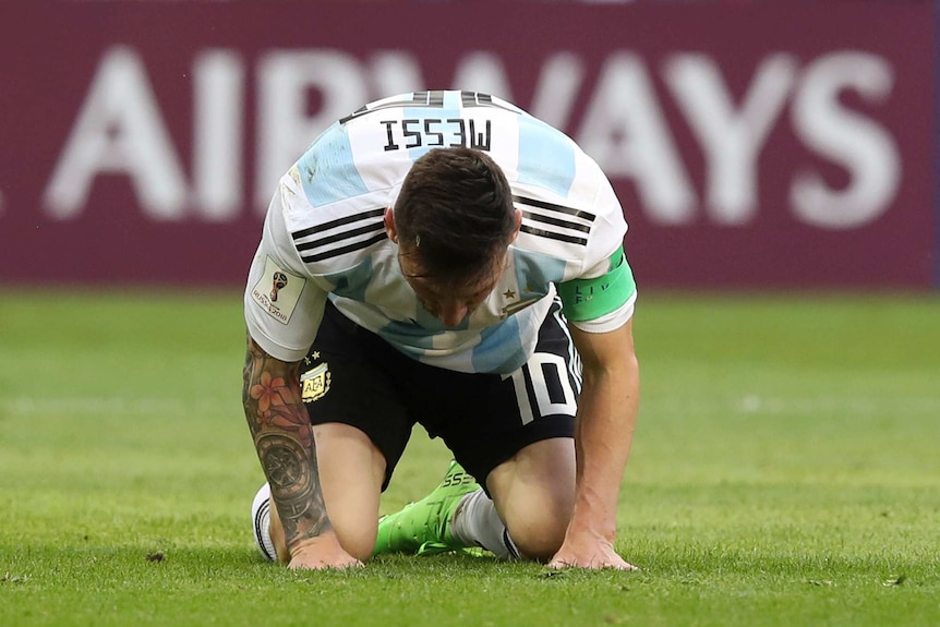Lionel Messi agonises during Argentina's loss to France