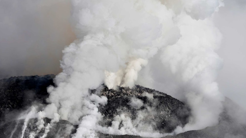 An aerial view shows the crater of the Mexican Colima or "Fire" Volcano spewing gas and ash in this handout photo release to Reuters by Civil Protection of Jalisco on September 30, 2016.