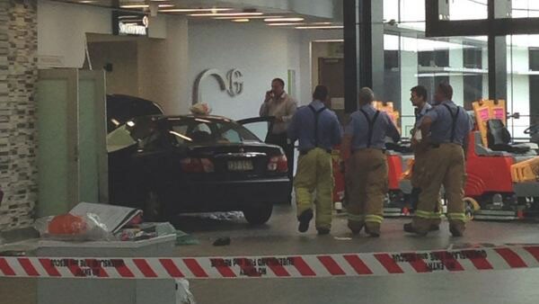 Car crashed into the lobby of the Gold Coast University Hospital.