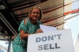 Northern Territory Opposition Leader Delia Lawrie at TIO petition in Darwin's Smith Street Mall